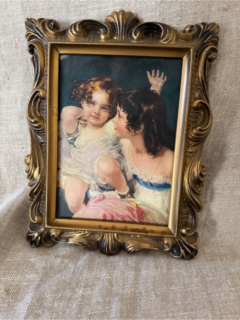 vintage framed Calmady Children print Homco